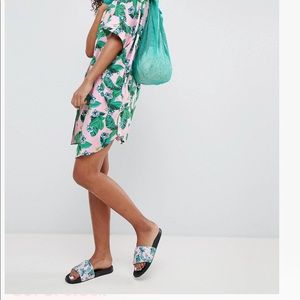 ASOS MONKI TROPICAL SHIRT DRESS
